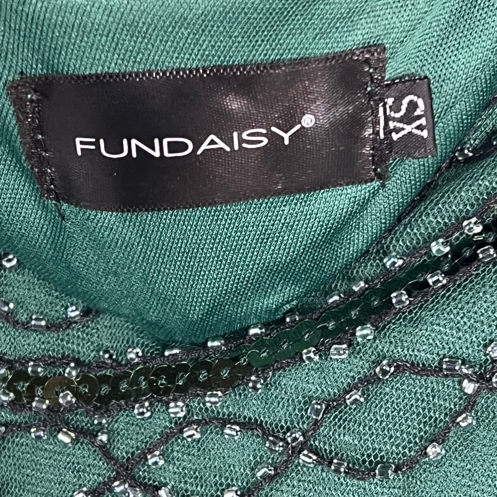 Green Sequin Beaded Flapper Dress XS 1920s Great Gatsby Fringe Costume Halloween - Picture 2 of 13